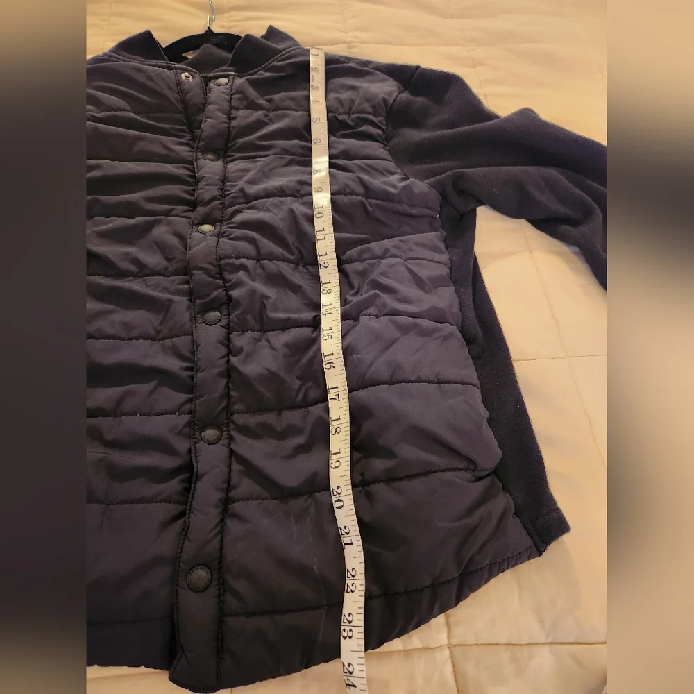 Banana Republic Men's Jacket, Black Woven Quilted Coat Sz Medium EUC Lightweight